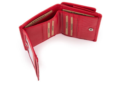 Czerwony skórzany portfel damski z "piekiełkiem" RFID Franko - obrazek 7