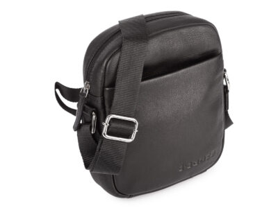 Elegancka skórzana torba saszetka męska na ramię J Jones w kolorze czarnym - obrazek 3