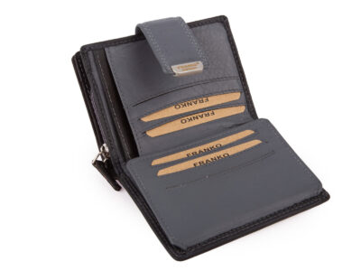 Czarno-szary skórzany portfel damski Franko z ochroną kart RFID - obrazek 4