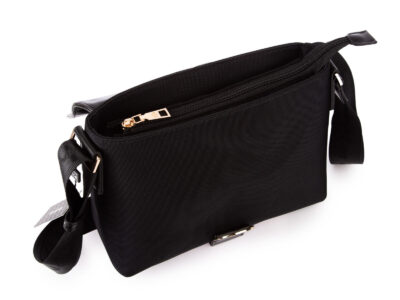 Elegancka czarna torebka damska Jennifer Jones z klapką na karabińczyk - obrazek 6