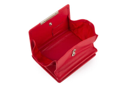 Czerwony skórzany portfel damski z "piekiełkiem" RFID Franko - obrazek 3