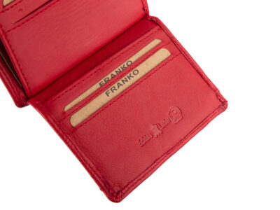 Czerwony skórzany portfel damski z "piekiełkiem" RFID Franko - obrazek 6