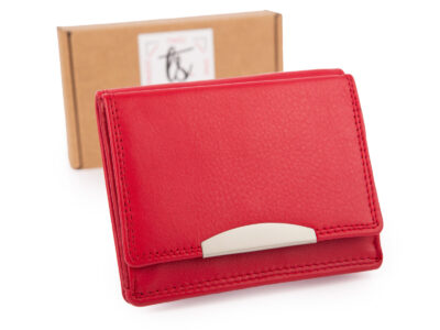 Czerwony skórzany portfel damski z "piekiełkiem" RFID Franko - obrazek 1