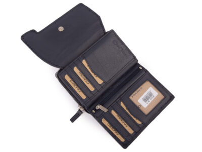 Duży granatowy portfel damski Franko z miękkiej skóry naturalnej - obrazek 2