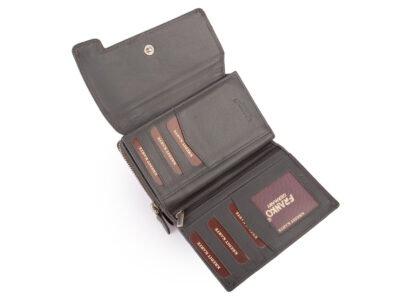 Duży szary portfel damski Franko z miękkiej skóry naturalnej - obrazek 3