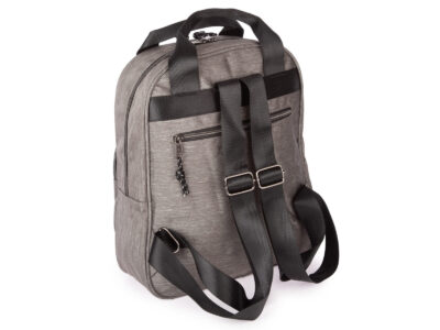 Lekki plecak miejski materiałowy w kolorze szarym ORMI - obrazek 4