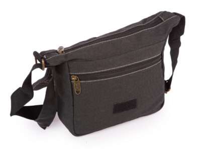 Torba męska na ramię  w stylu vintage z canvasu szara ORMI - obrazek 4