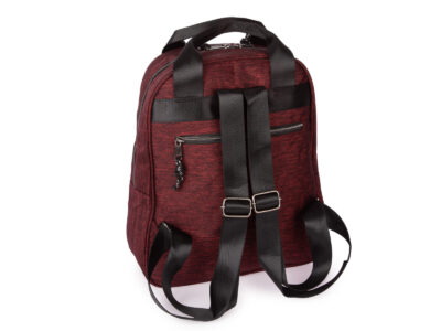 Lekki plecak miejski materiałowy w kolorze bordowym ORMI - obrazek 5