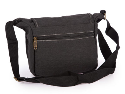 Torba męska na ramię  w stylu vintage z canvasu szara ORMI - obrazek 3