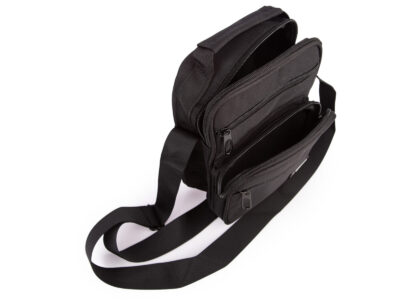 Wygodna miejska torba męska z paskiem na ramię i rączką czarna ORMI - obrazek 5