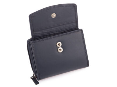 Pojemny granatowy portfel damski Franko skórzany z ochroną kart RFID - obrazek 3