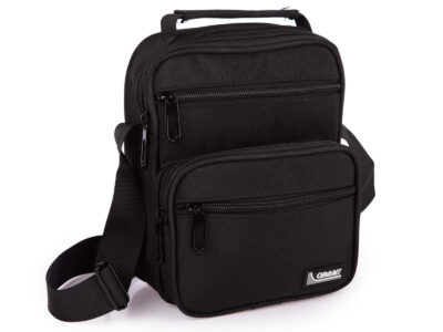 Wygodna miejska torba męska z paskiem na ramię i rączką czarna ORMI - obrazek 1