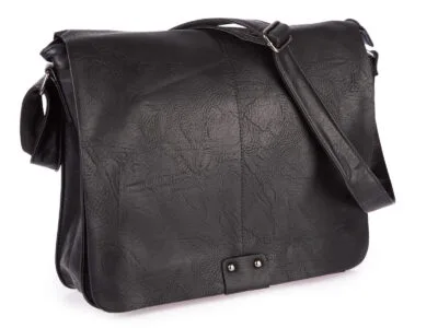 Torba męska na ramię studencka mieszcząca format A4 z klapą, w kolorze czarnym - obrazek 1