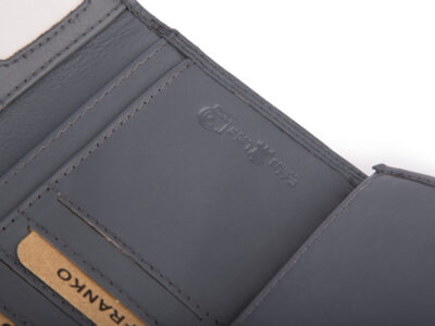 Pojemny szary portfel damski Franko skórzany z ochroną kart RFID - obrazek 6