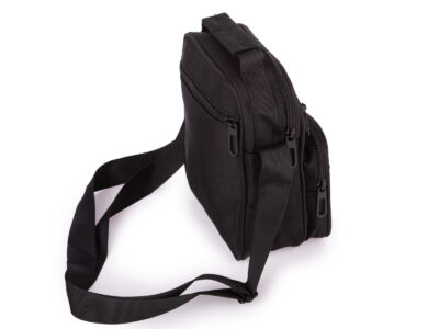 Wygodna miejska torba męska z paskiem na ramię i rączką czarna ORMI - obrazek 3