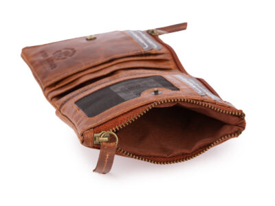 Składany i praktyczny portfel męski skórzany Ekavale brązowy z ochroną RFID - obrazek 5