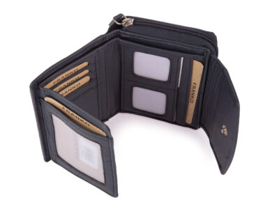 Pojemny granatowy portfel damski Franko skórzany z ochroną kart RFID - obrazek 2