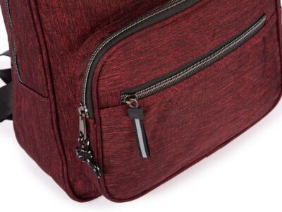 Lekki plecak miejski materiałowy w kolorze bordowym ORMI - obrazek 2