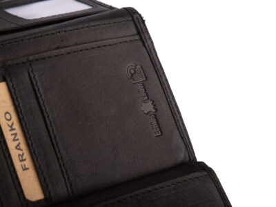 Pojemny czarny portfel damski Franko skórzany z ochroną kart RFID - obrazek 6