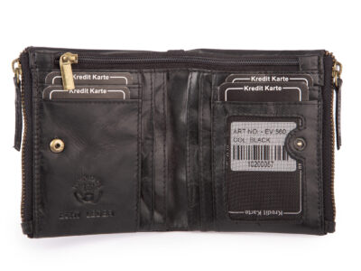 Innowacyjny i praktyczny portfel męski skórzany Ekavale czarny z ochroną RFID - obrazek 3