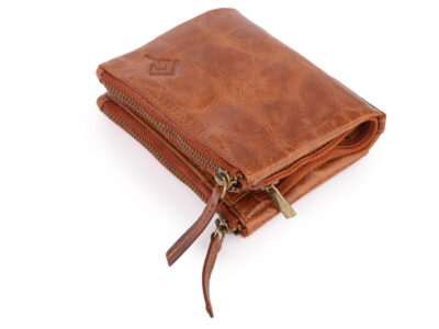 Składany i praktyczny portfel męski skórzany Ekavale brązowy z ochroną RFID - obrazek 8