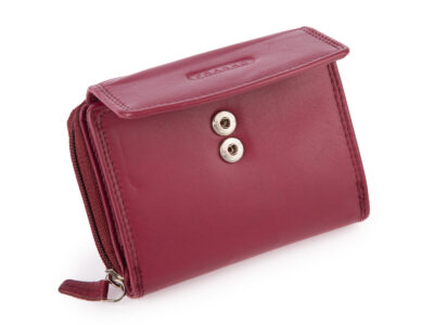 Pojemny bordowy portfel damski Franko skórzany z ochroną kart RFID - obrazek 3