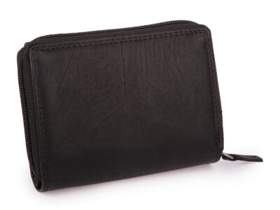 Pojemny czarny portfel damski Franko skórzany z ochroną kart RFID - obrazek 2