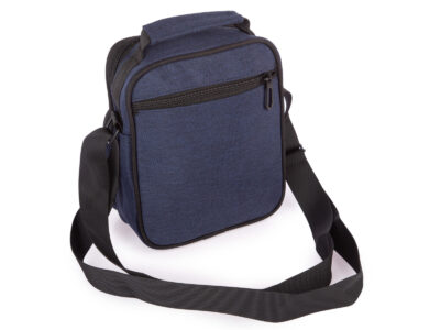 Wygodna miejska torba męska z paskiem na ramię i rączką niebieska ORMI - obrazek 4