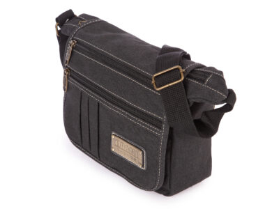 Torba męska na ramię  w stylu vintage z canvasu szara ORMI - obrazek 2