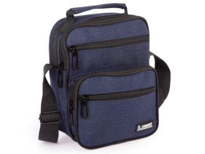 Wygodna miejska torba męska z paskiem na ramię i rączką niebieska ORMI - obrazek 1