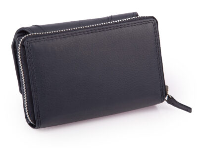 Duży granatowy portfel damski Franko z miękkiej skóry naturalnej - obrazek 5