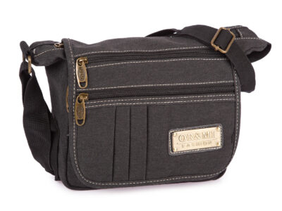 Torba męska na ramię  w stylu vintage z canvasu szara ORMI