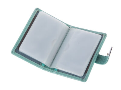 Eleganckie Etui Na Karty Damskie Lakierowane w Kolorze Turkusowym - obrazek 5