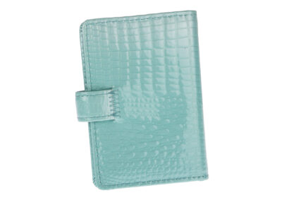 Eleganckie Etui Na Karty Damskie Lakierowane w Kolorze Turkusowym - obrazek 4