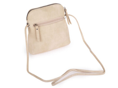 Mała beżowa torebka damska na ramię z miękkiej skóry ekologicznej Jennifer Jones - obrazek 2