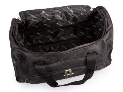 Czarna torba podróżna na kółkach ze stelażem i wyciaganą rączką Bellugio - obrazek 11