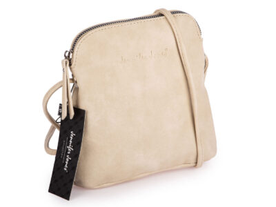 Mała beżowa torebka damska na ramię z miękkiej skóry ekologicznej Jennifer Jones