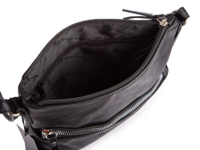 Czarna średnia torebka damska z miękkiej skóry ekologicznej Jennifer Jones - obrazek 6