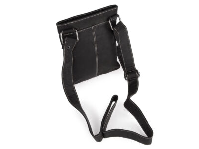 Czarna skórzana saszetka męska na ramię WILD Tiger - obrazek 2