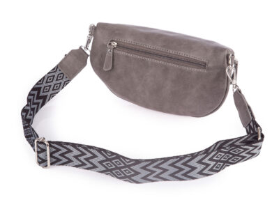 Szara saszetka damska nerka na ramię z miękkiej skóry ekologicznej Jennifer Jones - obrazek 6