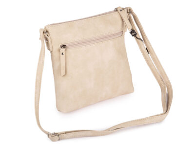 Beżowa średnia torebka damska z miękkiej skóry ekologicznej Jennifer Jones - obrazek 3