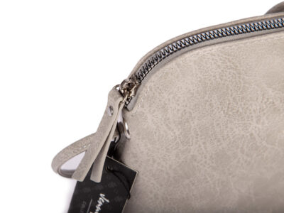 Mała szara torebka damska na ramię z miękkiej skóry ekologicznej Jennifer Jones - obrazek 3