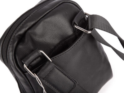 Mała saszetka męska na ramię elegancka czarna bellugio - obrazek 6