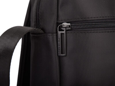 Torba męska na ramię elegancka średnia materiałowa czarna Peterson - obrazek 6