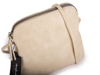 Mała beżowa torebka damska na ramię z miękkiej skóry ekologicznej Jennifer Jones - obrazek 3