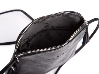 Mała czarna torebka damska na ramię z miękkiej skóry ekologicznej Jennifer Jones - obrazek 6