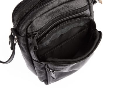 Czarna skórzana torba na ramię saszetka do codziennego użytku - obrazek 6