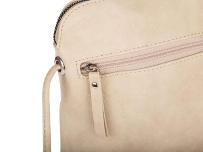 Mała beżowa torebka damska na ramię z miękkiej skóry ekologicznej Jennifer Jones - obrazek 4