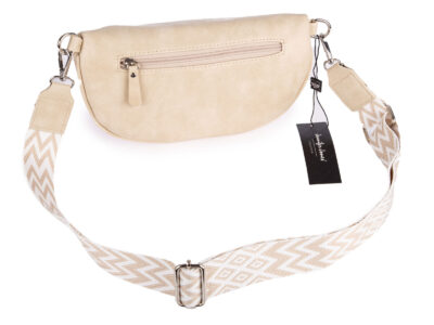 Beżowa saszetka damska nerka na ramię z miękkiej skóry ekologicznej Jennifer Jones - obrazek 4