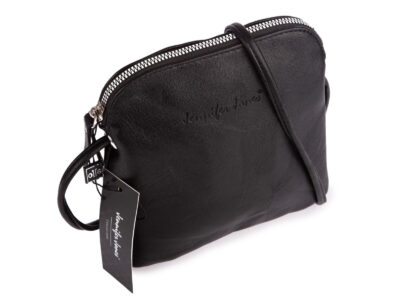 Mała czarna torebka damska na ramię z miękkiej skóry ekologicznej Jennifer Jones - obrazek 5